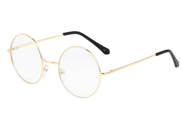 Brille uden styrke, pyntebrille til dig der ikke bruger briller. Brillen er i guldfarvet stel i let og elegant design. | billige-solbrille-nyheder