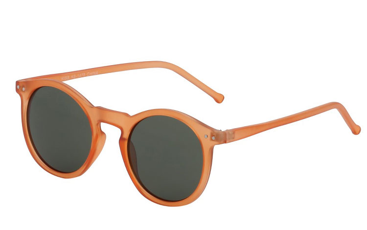 Rund solbrille i mat orange/gennemsigtig design | search