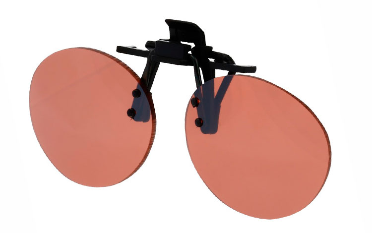 OVAL clip-on solbriller med orangebrune glas. Perfekte  | clip-on-solbriller