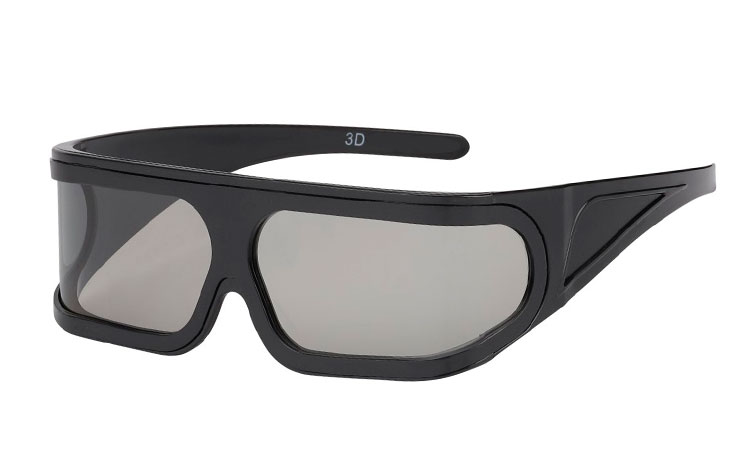 Stor udklædnings solbrille. Ligner en 3D brille. Skal i holde et biograf event, er denne "wanna be" 3D brille perfekt. | sjove_udklaednings_briller