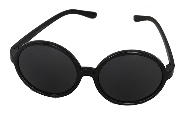 Sort rund solbrille i stort design | oversize_store_solbriller