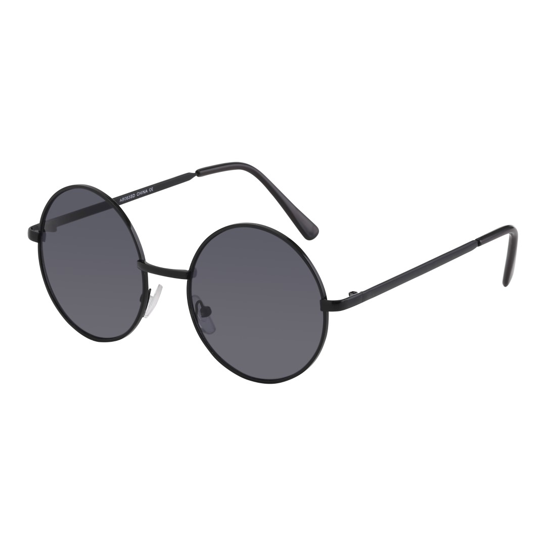 Sort stor rund solbrille | oversize_store_solbriller