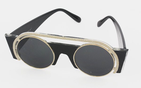 Rund solbrille i eksklusivt design. Sort med guld | retro_vintage_solbriller