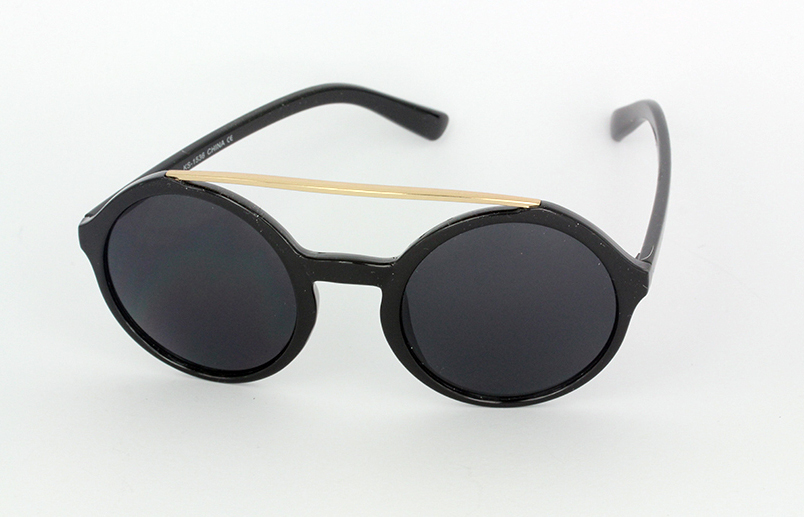 Stor rund solbrille i sort | retro_vintage_solbriller