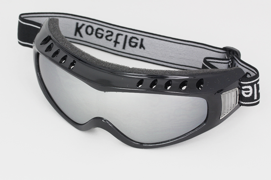 Sort skibrille / goggles med justerbar elastikrem | skibriller-2
