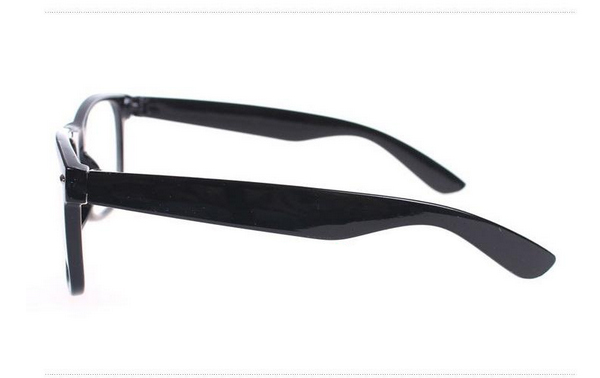 Fede wayfarer retro briller med klar glas uden styrke. Sort | search-2