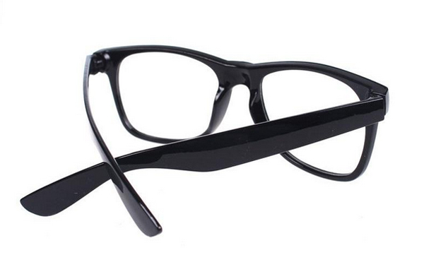 Fede wayfarer retro briller med klar glas uden styrke. Sort | search-3
