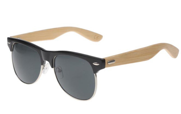 Træ solbrille / bambus solbrille i clubmaster design. Robust og fantastisk kvalitet. | enkelt-klassisk-design