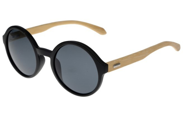 Stor rund solbrille med bambus stænger | oversize_store_solbriller
