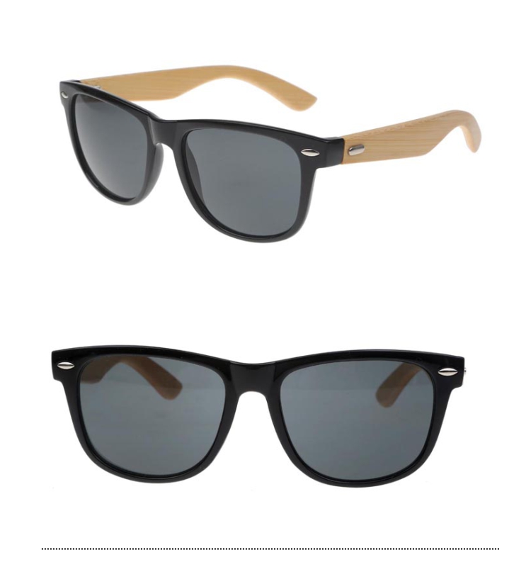 Moderigtig wayfarer solbrille i sort design med håndlavet bambus stænger. Robust og fantastisk kvalitet. Kun 199 kr. | wayfarer_solbriller-3
