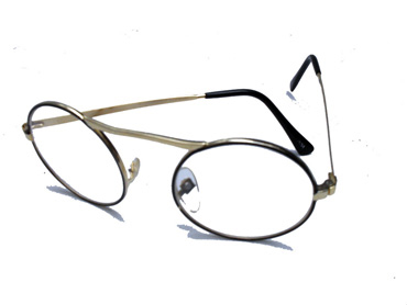 Guld og sort rund brille med klart glas uden styrke | klar_glas_briller