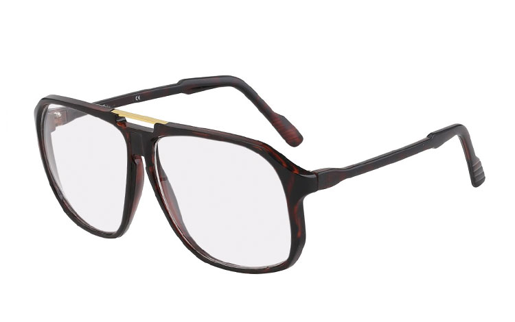 Stor brille med klare glas uden styrke. Brillen er i stort oversize design og i god kraftig kvalitet. | billige-solbrille-nyheder