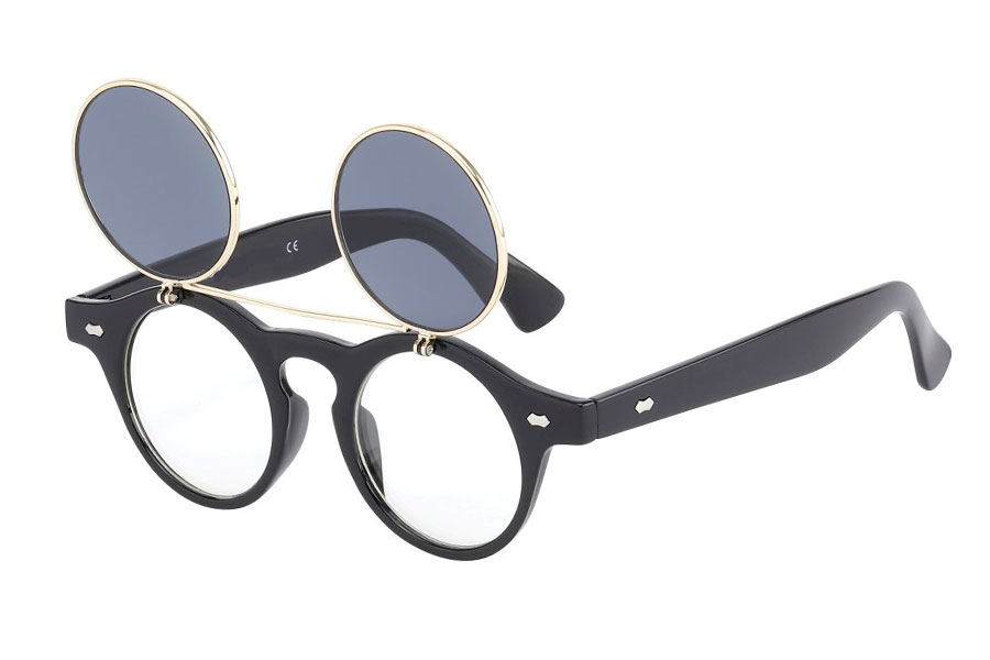 Fræk hipster flip up solbrille i massivt sort stel. Modebrille og solbrille i én. | solbriller_maend-2