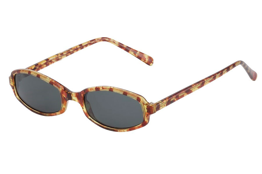 90´er modebrillen, den smalle firkantede brille i enkelt design med mørke linser. Stellet er lyst gul-brunt skildpadde / leopard farve | solbriller_maend