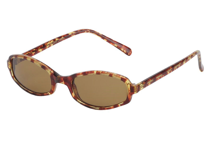 90´er modebrillen, den smalle firkantede brille i enkelt design med lyse linser. Stellet er lyst skildpadde / leoprad mønstret | solbriller_maend