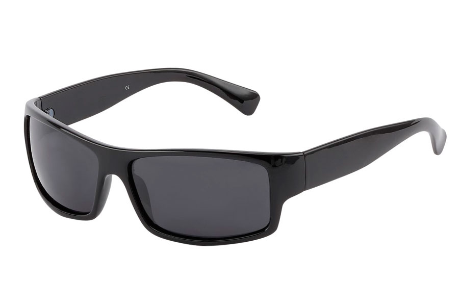 Polaroid solbrille i sort maskulint design | firkantet-solbriller
