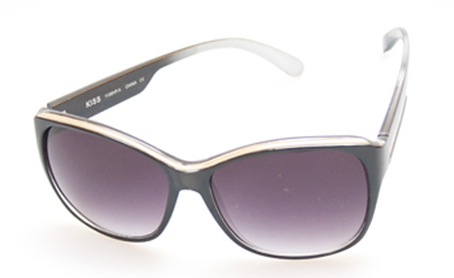 Sort solbrille m/ metal øverst i cat-eye look | enkelt-klassisk-design