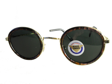 Fed rund moderigtig solbrille med kant i rødligt skær. | retro_vintage_solbriller