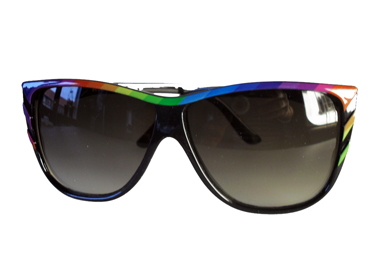 Sort cateye solbrille m/ regnbue mønster | cat_eye_solbriller