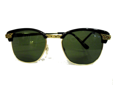 Clubmaster solbrille i sort med guld mønster | enkelt-klassisk-design