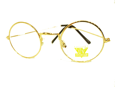 Runde klar glas briller i guld | runde_solbriller
