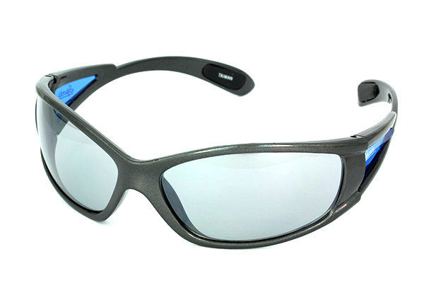Løbe solbrille i mørkt design med lyst blåligt glas | sport_solbriller_sportssolbriller