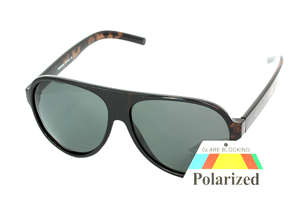 Polaroid solbrille i enkelt aviator design i skildpadde / tortoise brun. | solbriller_med_moerkt_glas