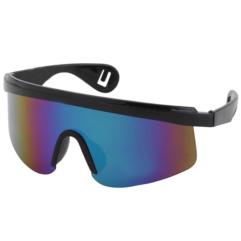 Sort ski/racers solbrille m/ multifarvet glas | search
