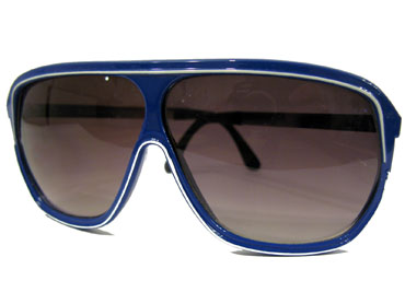 Blå aviator solbrille m/ hvid stribe hele vejen rundt | search