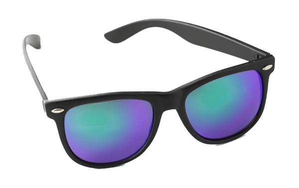 Wayfarer solbrille i sort med grønligt multiglas | sport_solbriller_sportssolbriller