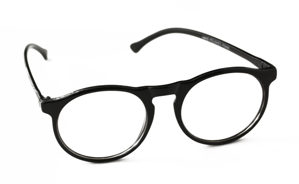 Sort moderne brille uden styrke i rundt design | search