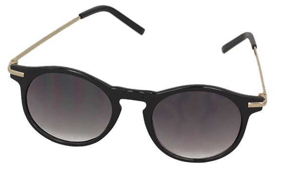 Sort feminin rund solbrille | enkelt-klassisk-design