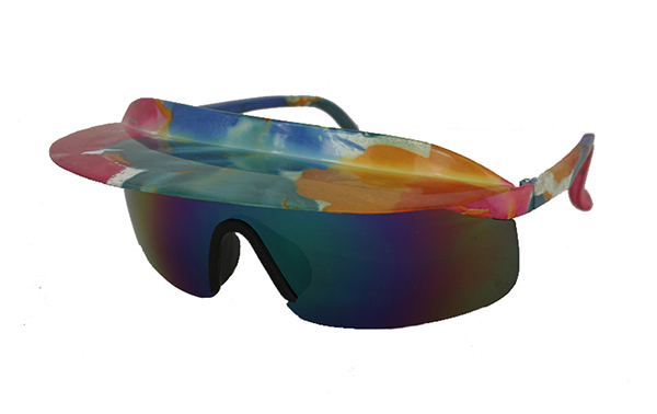Farverig solbrille i retrolook med skygge | skibriller