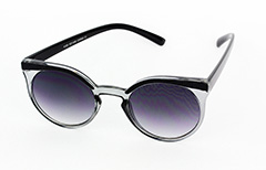 Rund solbrille i smokey med sort kant - Design nr. s1021