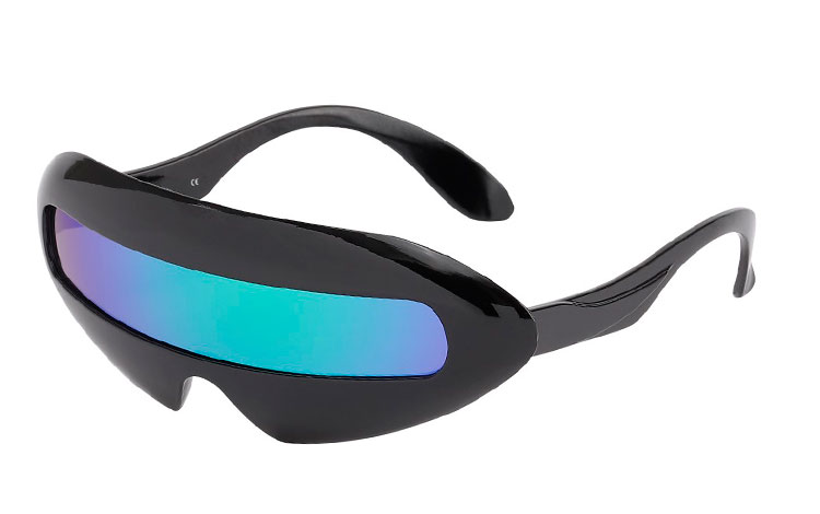 Marvelous Mosell solbrillen i sort med blå-grønne glas - Design nr. s3632