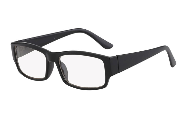 Sort brille med klart glas - Design nr. s403