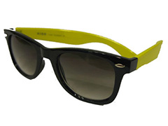 Sort wayfarer solbrille med gul - Design nr. s668