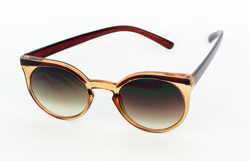 Lysbrun/orange solbrille i rundt design | runde_solbriller