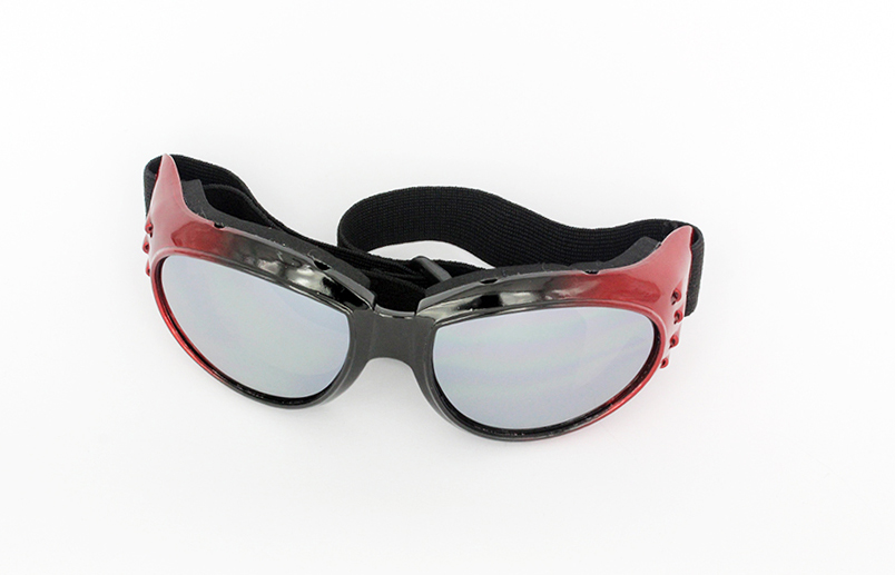 Køresolbrille i sort og rød med elastik | retro_vintage_solbriller