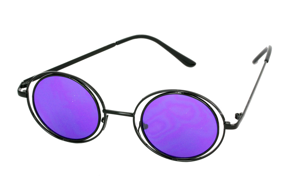 Sort Eksklusiv Lennon solbrille med lilla glas | search