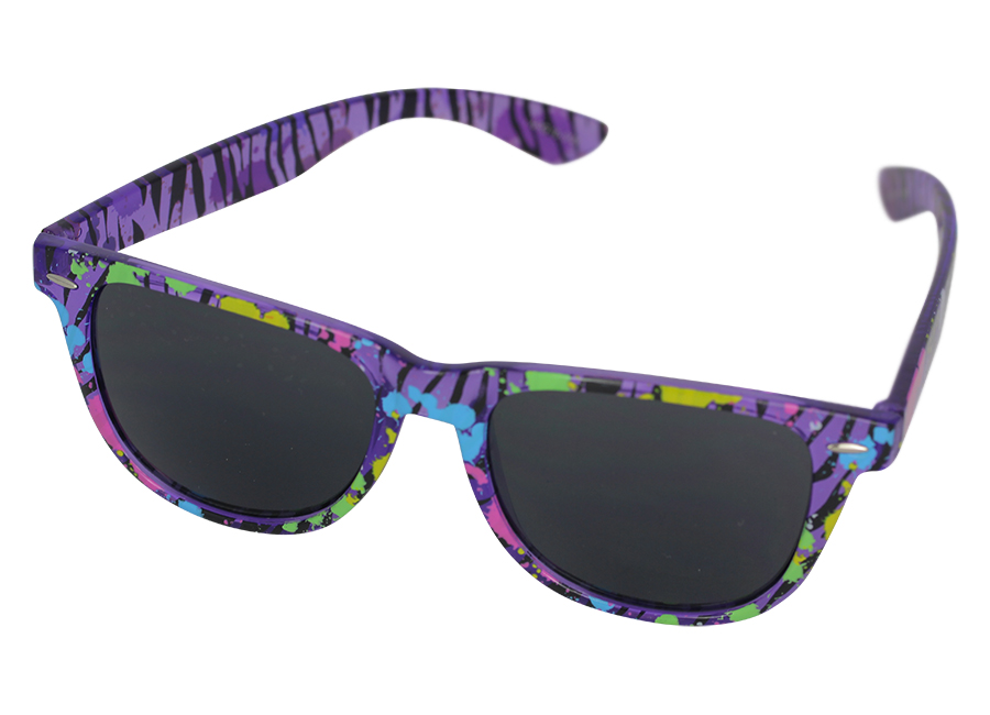 Wayfarer solbrille i gennemsigig lilla med farver | 