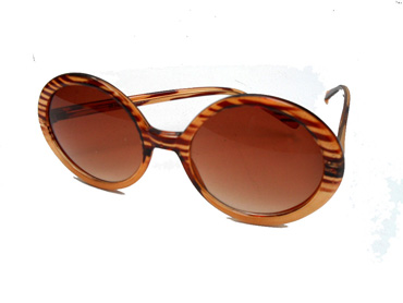 Lys rød-brun oversize rund solbrille m/dyrelook | oversize_store_solbriller