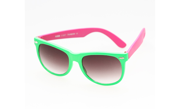 Wayfarer solbrille i grøn/pink | 
