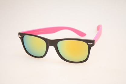 Wayfarer solbrille sort m/pink. Multifarvet glas | -2