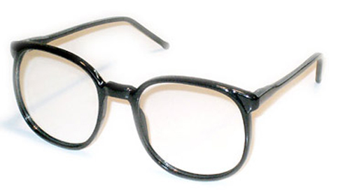 Fede retro briller uden styrke - klar glas - sort | klar_glas_briller