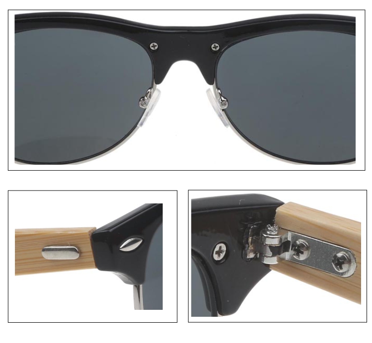 Træ solbrille / bambus solbrille i clubmaster design. Robust og fantastisk kvalitet. | -2