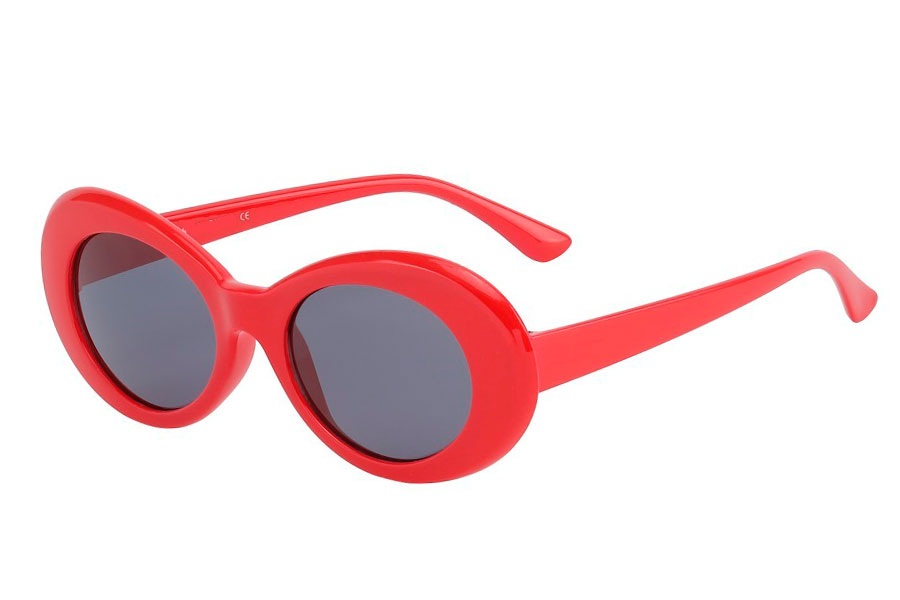 Rød flower power hippie solbrille til den sommerglade hippie. Retro / hippie / Jackie O stilen. | oval-solbriller