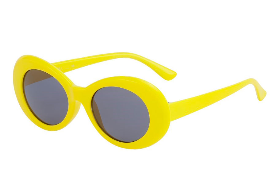 Gul flower power hippie solbrille til den sommerglade hippie. Retro / hippie / Jackie O stilen. | sjove_udklaednings_briller