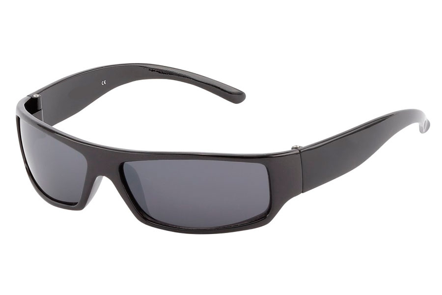 Polaroid solbrille i smalt sort maskulint design. UV 400 | solbriller_med_moerkt_glas