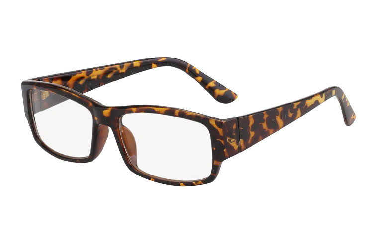 tortoise / skildpadde brun brille med klart glas uden styrke | retro_vintage_solbriller